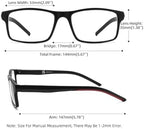 MODFANS Reading Glasses Men Readers 4 Pack,Blue Light Blocking Reading Glasses Anti Glare/Eye Strain Filter UV,Rectangular Unisex Lightweight Frame Comfortable Spring Hinge Eyeglasses 2.0