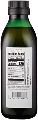 Amazon Fresh, Italian Extra Virgin Olive Oil, First Cold Pressed, 16.9 Fl Oz