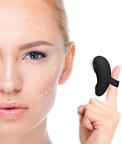 Mini-Ring Handheld Powerful Face & Eye Massager, Multifunctional Massage Tool, Waterproof Portable Eye, Jaw, Finger and Body Massager, Relieves Facial Muscle Fatigue and Pain - Black