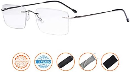CessBlu Rimless Reading Glasses Lightweight Readers for Men