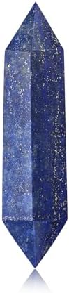 YATOJUZI 3.5" Lapis Lazuli Healing Crystals Wand Natural Crystals and Healing Stones Large Hexagonal Lapis Lazuli Crystal Points for Meditation Divination Reiki Energy Balancing 1PCS