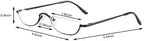 Half Frame Reading Glasses - Half Moon Readers with Spring Hinge for Women Men