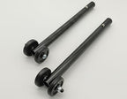 Anti-Tipper Set for Wheelchair Silver Sport & Chrome Sport Standart Wheels Stability,with Wheels,Steel Universal Rear Anti-Tipper Straight w/Wheels,Wheelchair Universal Parts,STDS833N(1 Pair,Black)