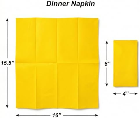 AMERICAN HOMESTEAD Paper Napkins - Yellow Disposable Linen-Like Dinner Napkins - Restaurant-Quality Table Serviettes for Weddings, Parties, and Events - 15.75" x 15.75" - 50 Count