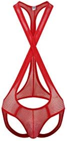 Men's Mesh Jockstrap Bodysuit Leotard Wrestling Singlet Bodysuit