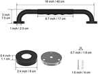 Anti-Slip Black Grab Bars 16 Inch w/Rubber Grip, iMomwee Stainless Steel Bathroom Wall Mount Oil Rubbed Black Grab Bar Handle, Safety Balance Handrail, Handicap Elderly Senior Assist Shower Handle