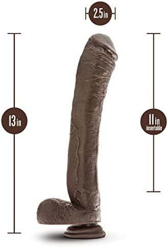 Blush Dr. Skin Mr. Ed 13" Huge Realistic Dildo w/Balls, Thick Veiny Cock - PVC Suction Cup, Harness Compatible - Deep Penetration & Extreme Pleasure Adult Sex Toy for Women, Men, Couples -(Chocolate)