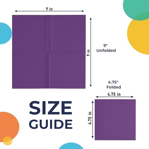 Party Solids Purple Napkins Disposable Everyday 50 Pcs 2 Ply Purple Cocktail Napkins Paper Everyday For Parties & Party Supplies