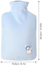 Surakey Hot Water Bottle with Cute Fleece Cover, 1 Liter Water Bag for Hot and Cold Compress, Hand Feet Warmer, Neck and Shoulder Pain Relief, Large Capacity Household Hot Water Bag (Pink 1000ML)