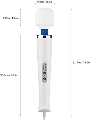 CHARMING 10 Speeds Wired Powerful Handheld Back Massager with Strong Vibration, Personal Therapy Massager for Sports Recovery, Muscle Aches, Full Body Pain (White)