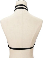 Sexy Women Harness Halter Body Harness Bra Caged Bra Cupless Bra Punk Gothic Style Strappy Bralette Black
