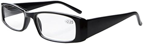 Eyekepper 5-Pack Spring Hinges Rectangular Reading Glasses Readers Black +1.0