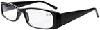 Eyekepper 5-Pack Spring Hinges Rectangular Reading Glasses Readers Black +0.75