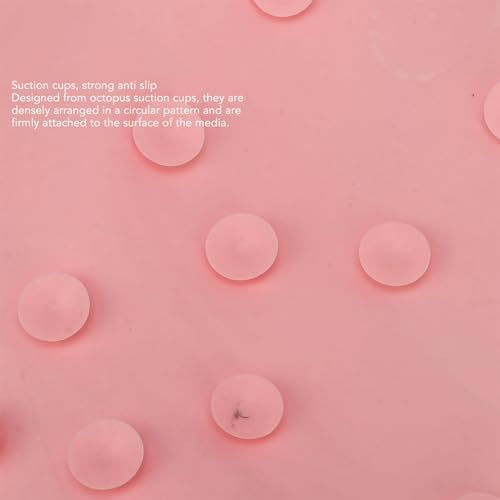ANGGREK Shower Foot Cleaner Pad, Relieve Fatigue Silicone Bump Design Easy to Clean Shower Foot Massager Mat for Home (Rose)