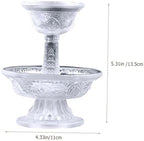 SHOWERORO Buddhist Offering Cup Set of 2 Decorative Crystal Glass Footed Bowl Multi-Use Cup for Home for Rituals and Ceremonies