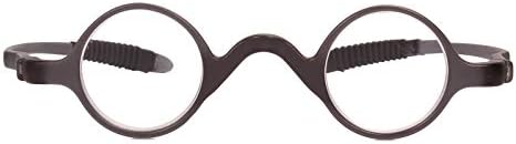 Agstum TR90 Small round eyeglasses retro Reading Glasses Readers 32-30-135 (Grey, +2.00)