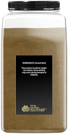 GranAroma Ground Basil, Peppery Flavor, Sauces & Dressings, Fine Ground (3 Pound)