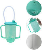 GREUS Elderly Sippy Cup, Dysphagia Cups, 12oz Adult Sippy Cup for Elderly Spill Proof Convalescent Feeding Cup with Straw, Drinking Aids for Parkinson, Disabled, Handicapped, Stroke