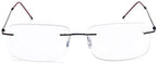 MIRYEA Rimless Progressive Multifocus Reading Glasses Blue Light Blocking No Line Multifocal Computer Readers for Women Men Rectangular Eyewear Lightweight Magnification Non-Prescription Eyeglasses