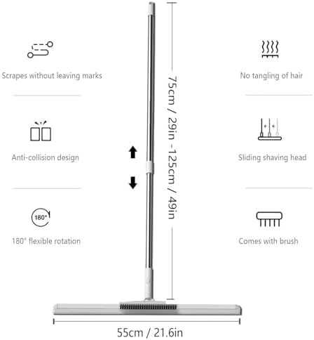 Air Broom as Seen on Tv, with Brush and 2 Scrape, 49'' Adjustable Handle Air Broom as Seen on Tv, Flex Broom for Smooth Floors,Rugs,Windows