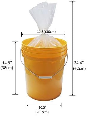 25 Pack 5 Gallon Bucket Liner Bags for Marinating and Brining, Great for Storage Food, Heavy Duty Leak Proof (2 mil)