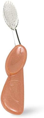RADIUS Toothbrush Big Brush with Replaceable Head, Left Hand, Soft in Coral Sparkle, BPA Free and ADA Accepted, Designed to Improve Gum Health and Reduce The Risk of Gum Disease