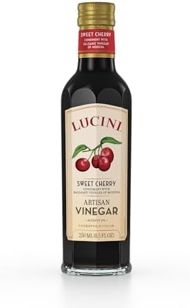 Lucini Italia Sweet Cherry Balsamico Artisan Vinegar – Italian Balsamic Vinegar – Aged Balsamic Vinegar from Modena Italy - Non-GMO Verified, Whole30 Approved, 250mL