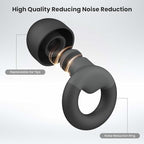 Ear Plugs for Sleeping, 2 Pairs of Reusable Earplugs for Noise Reduction 25dB-30dB with 8 Ear Tips, Soft Hearing Protection Ear Plugs for Concert,Noise Sensitivity, Study & Work, Black