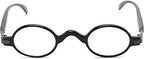 The Potter Unisex Reader, Metal Round Vintage Spring Hinge Reading Glasses for Men and Women + 2.25 Black