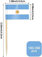 AhfuLife Argentina Flag Toothpick, 100 Pcs Argentina Cocktail Picks, Argentine Cupcake Toppers for Soccer Party Decorations National Day Decorations