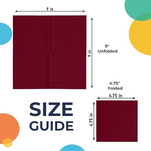 Party Solids Burgundy Napkins Disposable Everyday 300 Pcs 2 Ply Burgundy Dinner Napkins Bulk For Parties & Party Supplies