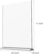 newnewshow 8.5x11 Acrylic Sign Holder 3 Pack Vertical Double-Sided Display (Optional 8.5x11 8.5x5.5 5x7 Horizontal and Vertical)