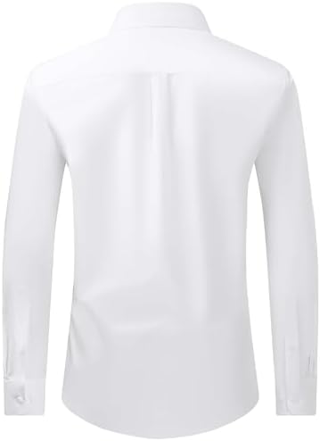 Alimens & Gentle Men's Dress Shirt Regular Fit Stretch Stain Shield Long Sleeve Solid Business Wedding Button Down Shirts