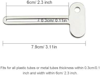 3 Inch Toothpaste Squeezer,4 Pieces Toothpaste Roller Presser Keys,Metal Tube Squeezing Gel Extruder Rolling Aids for Bathroom