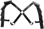 Men's Faux Leather Body Chest Harness Adjustable Shoulder Armors Buckles