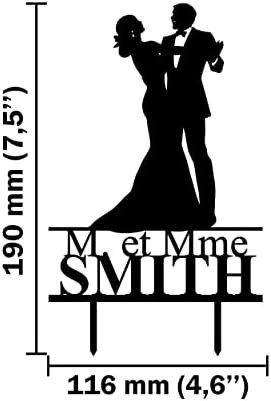 CARISPIBET Custom Wedding Cake Topper | Mr & Mrs with Personalised Surnames Cake Topper