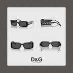 Dolce&Gabbana DG6187 501/87 53MM Black/Dark Grey Rectangular Sunglasses for Women +Bundle with Accessory Eyewear Kit