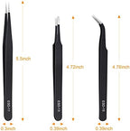 3PCS Precision Tweezers Set, Upgraded Anti-Static Stainless Steel of Tweezers, for Electronics, Soldering, Laboratory Work, Jewelry-Making, Model, Craft