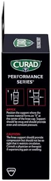 CURAD Performance Series Infrared Knee Support, Elastic Knee Sleeve for Pain Management, Compression Support for Recovery and Performance, Powered by CELLIANT Technology, Large/X-Large