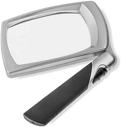 Carson LED Lighted 2.5X Power Rectangular Magnifier with Folding Collapsible Handle (MJ-30)