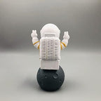 Figurine Astronaut Statue Spaceman Décor,Desktop & Tabletop Decorative Cute Mini Space Figure Ornament,Cake Toppers Decoration and Craft Gift(Gold and White Astronaut Figurine)