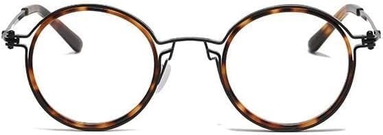 HD Metal Round Computer Readers Anti Blue Light Anti UV Reading Glasses Eyewear Flat Light Mirror for Men/Women