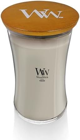 WoodWick Large Hourglass Fireside Candle Premium Soy Blend Wax Crackles as it burns Perfect for Gifting