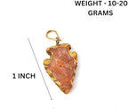 Jet Carnelian Arrowhead Pendant Gold Plated Creativity Spiitual Balancing Chakra Decor Agate Reiki Pendant Healing Crystal Approx 1 inch