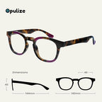 OPULIZE AVA Reading glasses for Women Men,Scratch Resistant Round frame with Spring Hinges, Brown Tort Purple,Brown Tort Red +1.5 (Pack of 2)