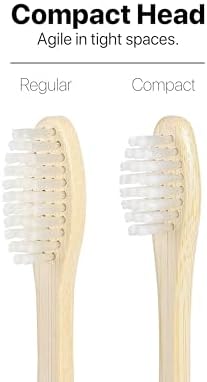 Sea Turtle Plant-Based Bristles, Compact Bamboo Toothbrushes, Soft Natural Toothbrush for Adults (4 Pack)