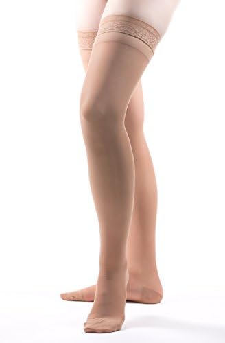 Allegro 20-30mmHg Essential 8 Sheer Support Compression Hose - Thigh High, Closed Toe Compression Stockings for Women