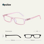 OPULIZE TED Reading Glasses for Women Men, Lightweight Narrow Rectangular Matt Frame with Spring Hinges, Baby Pink +1.50 (Pack of 2)