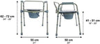 PEPE Mobility 3-in-1 Bedside Commode with Sturdy Dual-Crossbar Support Construction, Stable Commode Chair with Bucket, 300 Lbs Weight Capacity, Grey