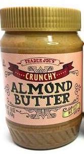 Trader Joe's Crunchy Unsalted Almond Butter 16 oz
